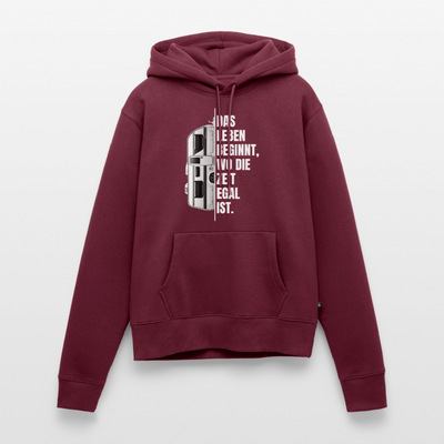 SPOD - Camping ist Zeitlos - Damen Camping Hoodie - Wohnwagen - Burgunderrot