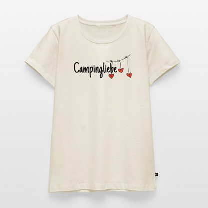 Campingliebe - Damen Camping T-Shirt - Naturweiß