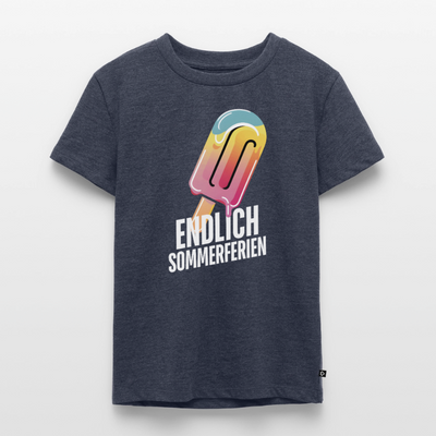 Endlich Sommerferien - Kinder Camping T-Shirt - Jeansblau 