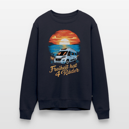 Freiheit hat 4 Räder - Herren Camping Sweatshirt - Vanlife - Navy
