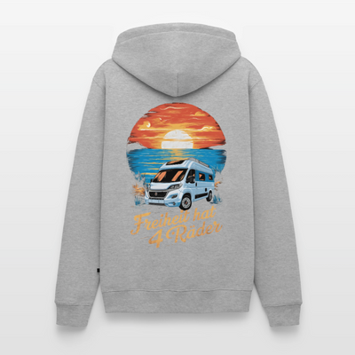 Freiheit hat 4 Räder - Herren Camping Hoodie - Vanlife - Grau meliert