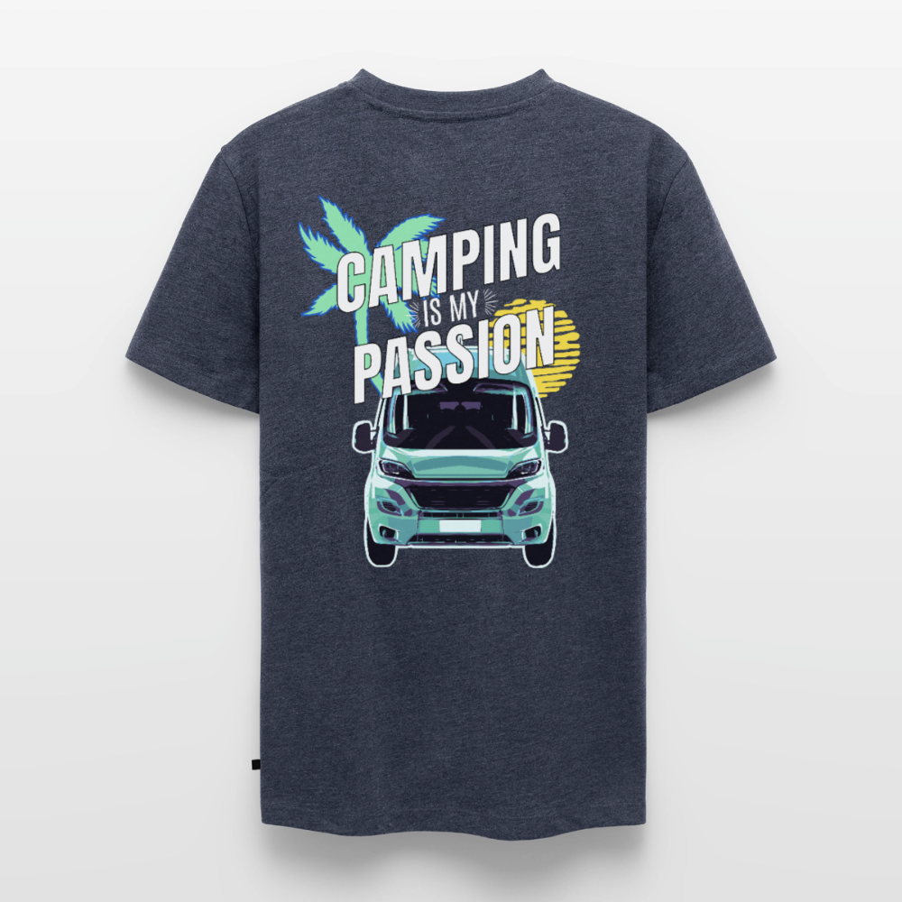 Camping Passion - Herren Camping T-Shirt - Jeansblau 