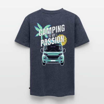 Camping Passion - Herren Camping T-Shirt - Jeansblau 