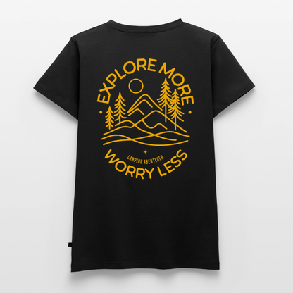 Explore More - Damen Camping T-Shirt - Schwarz