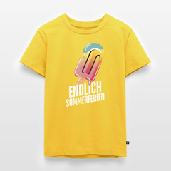 Endlich Sommerferien - Kinder Camping T-Shirt - Sonnengelb