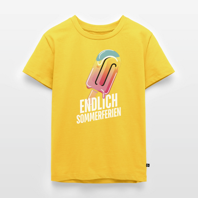 Endlich Sommerferien - Kinder Camping T-Shirt - Sonnengelb