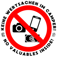 Warnaufkleber - Keine Wertsachen im Camper - LazyDonkeyDesign 