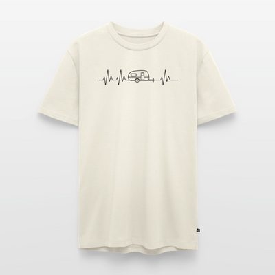 Herzschlag EKG Wohnwagen - Herren Camping T-Shirt - Naturweiß