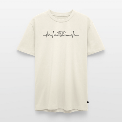 Herzschlag EKG Wohnwagen - Herren Camping T-Shirt - Naturweiß