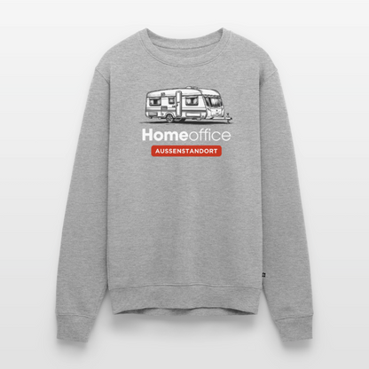 Wohnwagen Homeoffice - Herren Camping Sweatshirt - Grau meliert