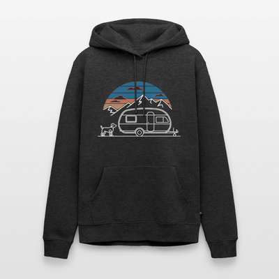 Wohnwagen mit Hund - Herren Camping Hoodie - Anthrazit meliert