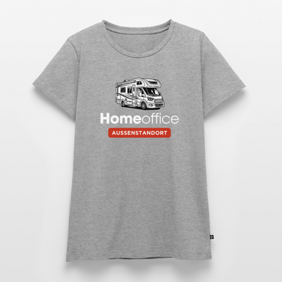 Wohnmobil Homeoffice - Damen Camping T-Shirt - Grau meliert