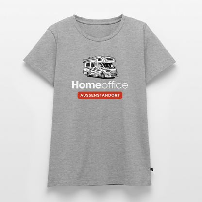 Wohnmobil Homeoffice - Damen Camping T-Shirt - Grau meliert