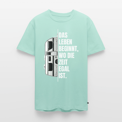 Camping ist Zeitlos - Herren Camping T-Shirt - Wohnwagen - Mint 