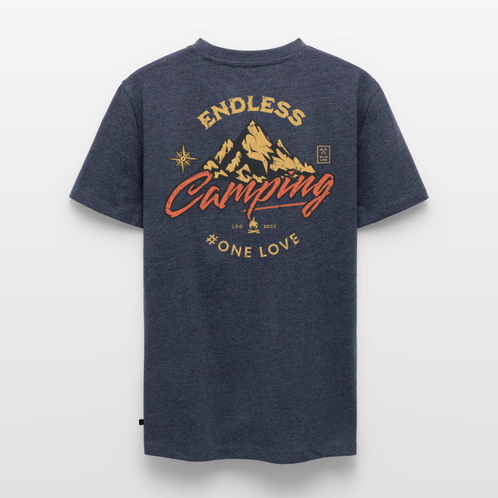 Endless Camping - Herren Camping T-Shirt - Jeansblau 