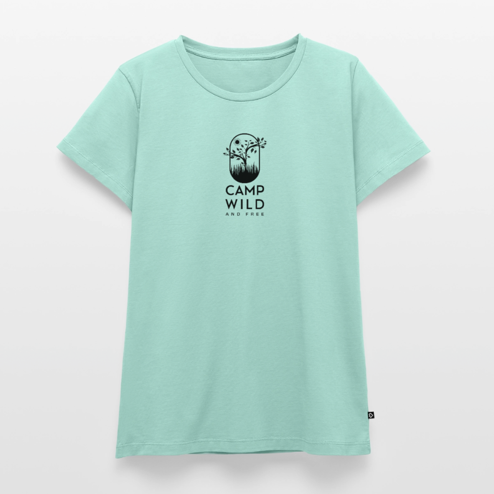 Camp Wild and Free - Damen Camping T-Shirt - Mint 