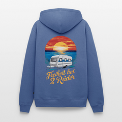 Freiheit hat 2 Räder - Herren Camping Hoodie - Wohnwagen - Taubenblau