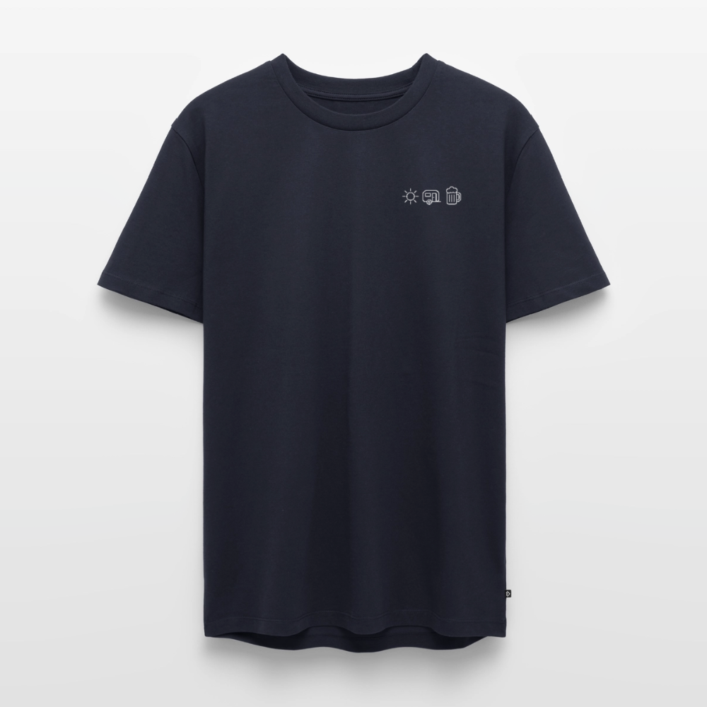 Sonne Wohnwagen Bier - Herren Camping T-Shirt - Navy