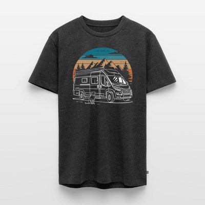 Vanlife mit Hund - Herren Camping T-Shirt - Anthrazit meliert