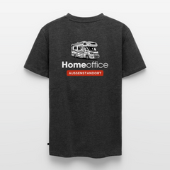 Wohnmobil Homeoffice - Herren Camping T-Shirt - Rückendruck - Anthrazit meliert