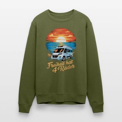 Freiheit hat 4 Räder - Herren Camping Sweatshirt - Vanlife - Khaki