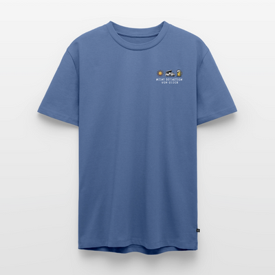 Definition von Glück - Herren Camping T-Shirt - Bulli - Taubenblau