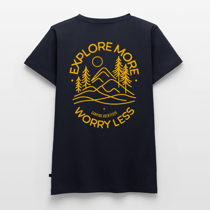 Explore More - Damen Camping T-Shirt - Navy