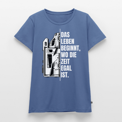Camping ist Zeitlos - Damen Camping T-Shirt - Wohnmobil - Taubenblau