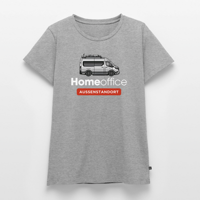 Vanlife Homeoffice - Damen Camping T-Shirt - Grau meliert