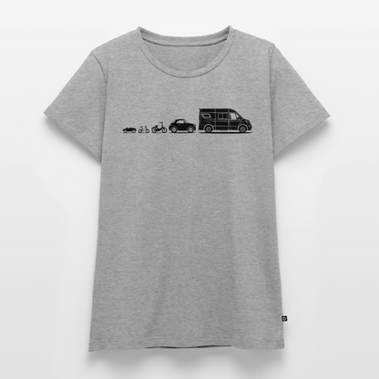 Evolution Vanlife - Damen Camping T-Shirt - Grau meliert