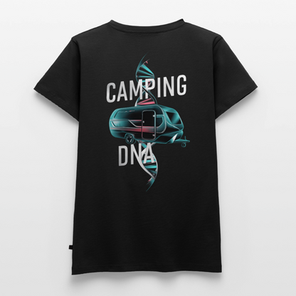 Wohnwagen DNA - Damen Camping T-Shirt - Schwarz