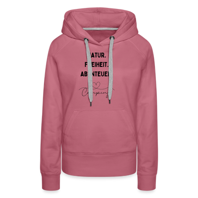 Natur Freiheit Abenteuer - Damen Camping Hoodie - Malve