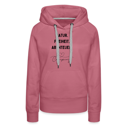 Natur Freiheit Abenteuer - Damen Camping Hoodie - Malve