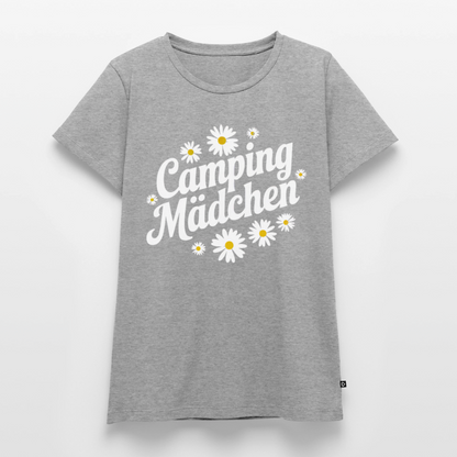 Camping Mädchen - Damen Camping T-Shirt - Grau meliert