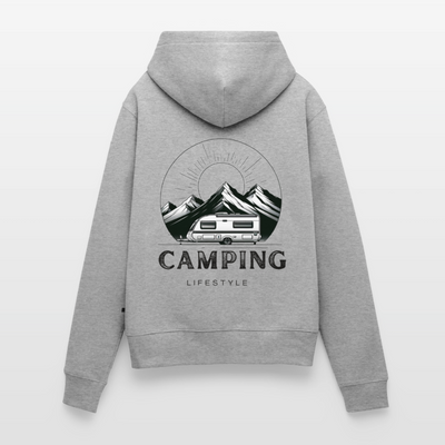 SPOD - Camping Lifestyle - Damen Camping Hoodie Wohnwagen - Grau meliert