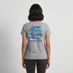Campe Jetzt - Damen Camping T-Shirt - Grau meliert