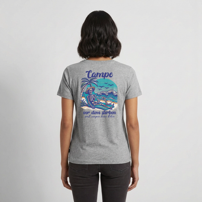 Campe Jetzt - Damen Camping T-Shirt - Grau meliert