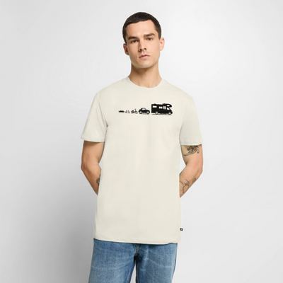 Evolution Wohnmobil - Herren Camping T-Shirt - Naturweiß