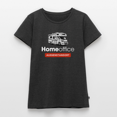 Wohnmobil Homeoffice - Damen Camping T-Shirt - Anthrazit meliert