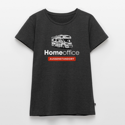 Wohnmobil Homeoffice - Damen Camping T-Shirt - Anthrazit meliert