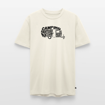 Camping Typografie - Wohnwagen - Herren Camping T-Shirt - Naturweiß
