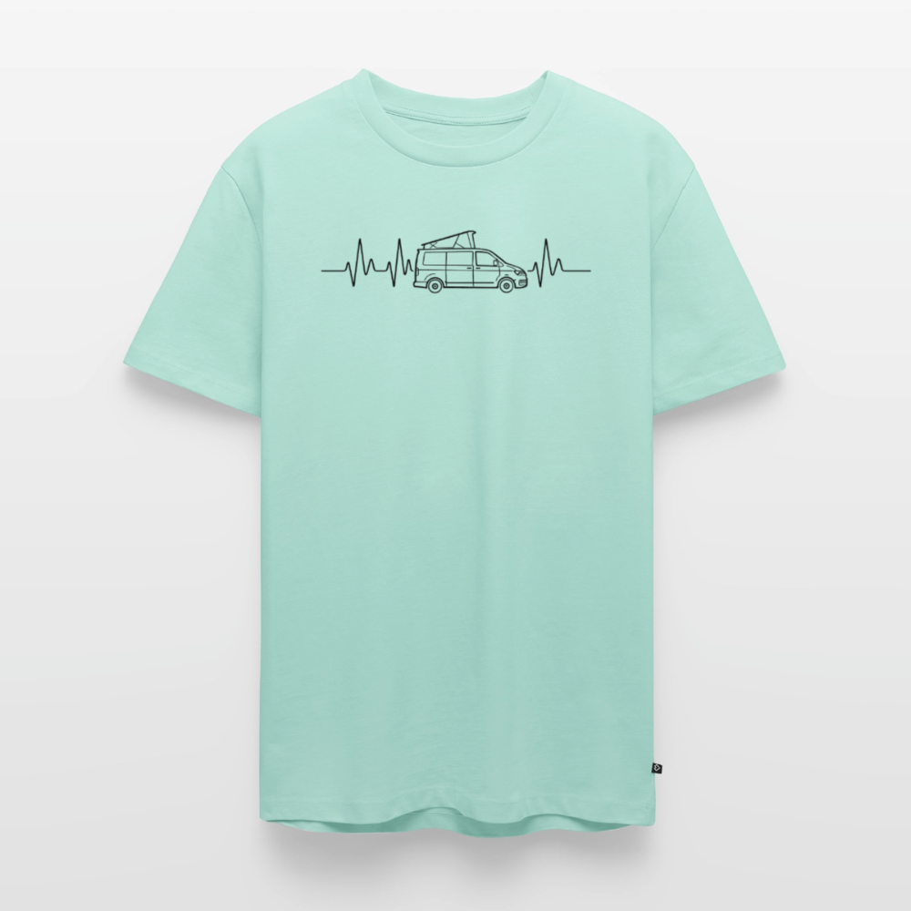 Herzschlag EKG Bulli - Herren Camping T-Shirt - Mint 