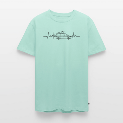 Herzschlag EKG Bulli - Herren Camping T-Shirt - Mint 