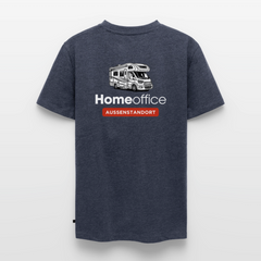 Wohnmobil Homeoffice - Herren Camping T-Shirt - Rückendruck - Jeansblau 