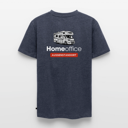 Wohnmobil Homeoffice - Herren Camping T-Shirt - Rückendruck - Jeansblau 
