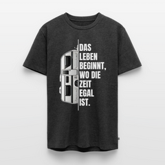 Camping ist Zeitlos - Herren Camping T-Shirt - Wohnwagen - Anthrazit meliert