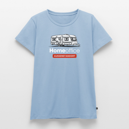 Wohnwagen Homeoffice - Damen Camping T-Shirt - Hellblau