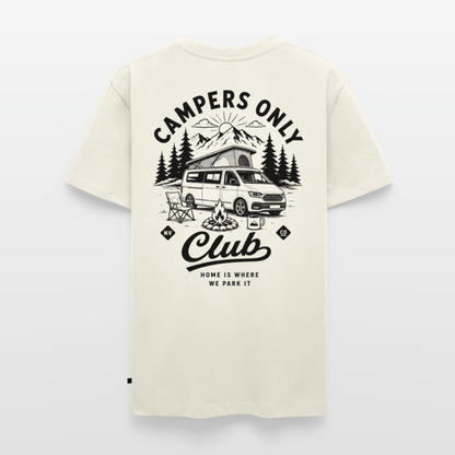 Campers Only Club - Herren Camping T-Shirt - Bulli - Naturweiß