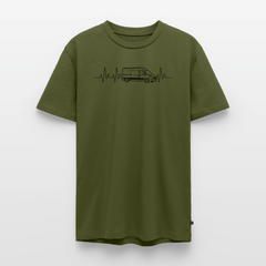 Herzschlag EKG Vanlife - Herren Camping T-Shirt - Khaki