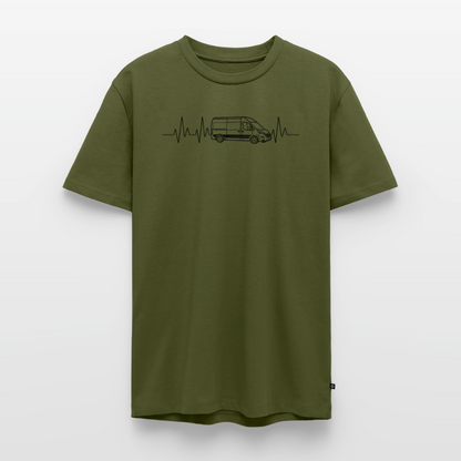 Herzschlag EKG Vanlife - Herren Camping T-Shirt - Khaki